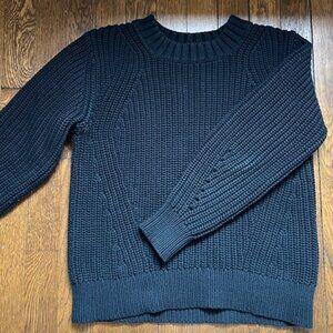 Everlane Black Cable Knit Sweater